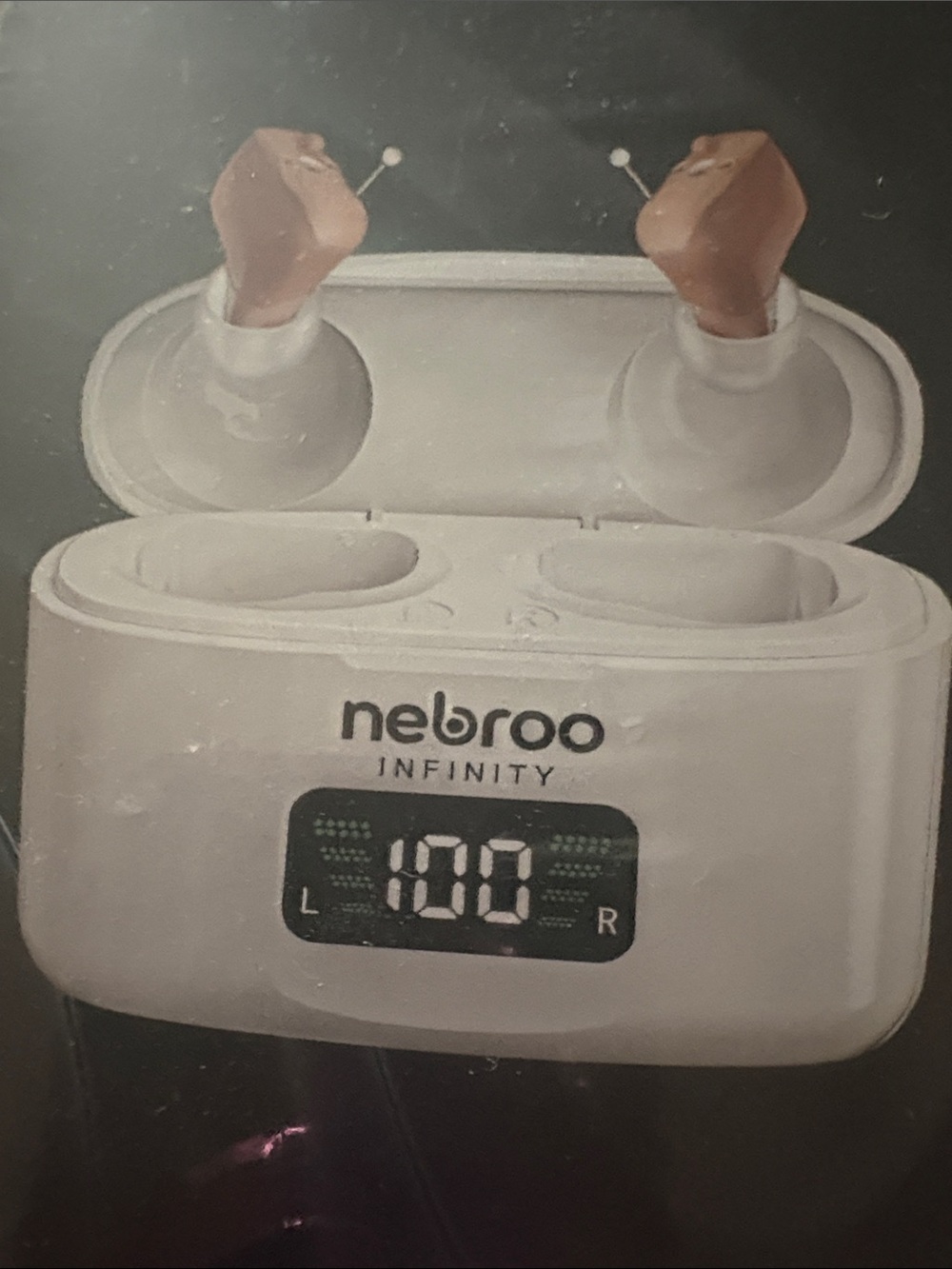 Nebroo Infinity True Wireless Earbuds - White with Brown Earbuds